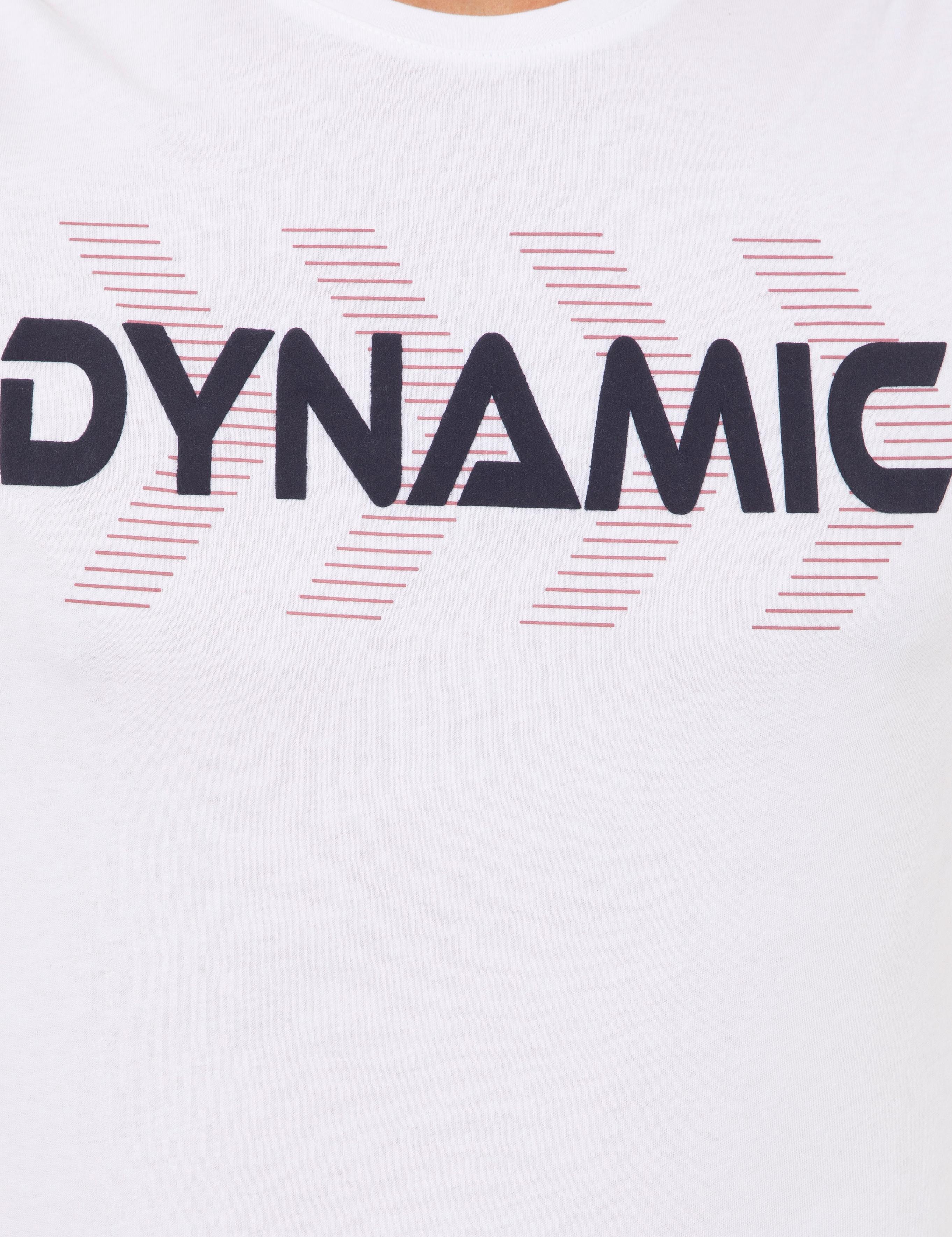 Beyaz Slim Fit Baskılı Bisiklet Yaka Tişört