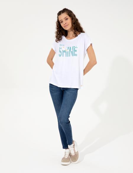 Beyaz Comfort Fit Tişört - 50252136019