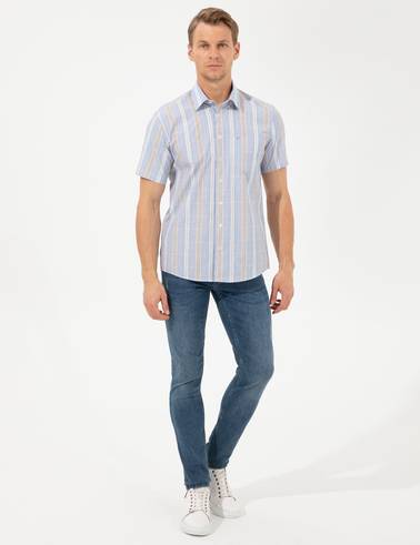 Mavi Regular Fit Kısa Kollu Gömlek