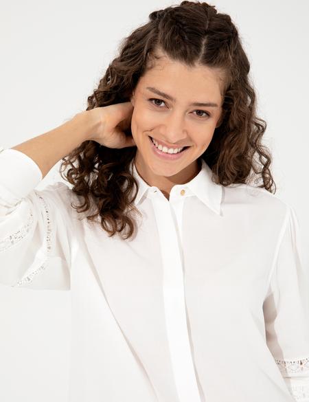 Ekru Comfort Fit Uzun Kollu Gömlek - 50247902003