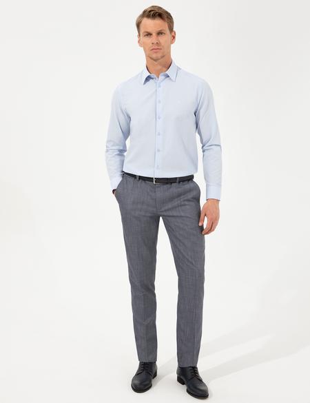 Açık Mavi Slim Fit Uzun Kollu Gömlek - 50255245009