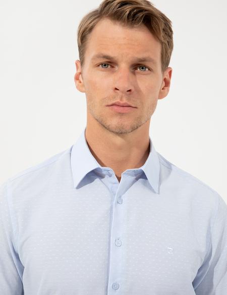 Açık Mavi Slim Fit Uzun Kollu Gömlek - 50255245009