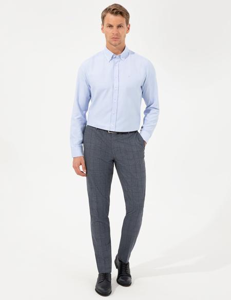 Açık Mavi Slim Fit Oxford Gömlek - 50255275032