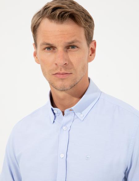 Açık Mavi Slim Fit Oxford Gömlek - 50255275032