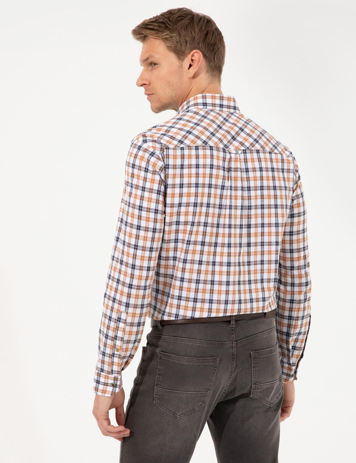 Turuncu Regular Fit Uzun Kollu Gömlek - 50249749007