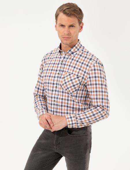 Turuncu Regular Fit Uzun Kollu Gömlek - 50249749007