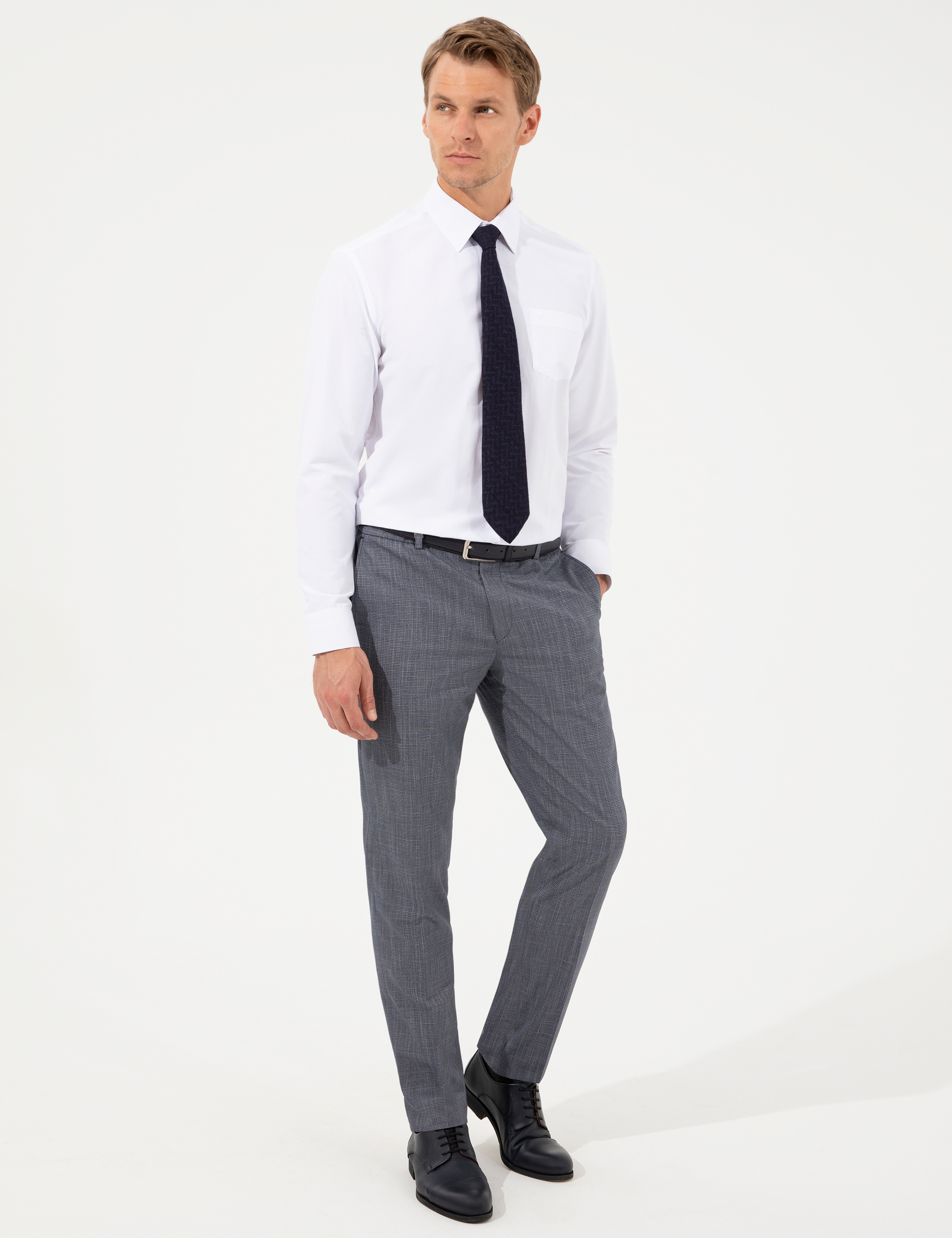 Lacivert Ex. Slim Fit Kumaş Pantolon - Image 3