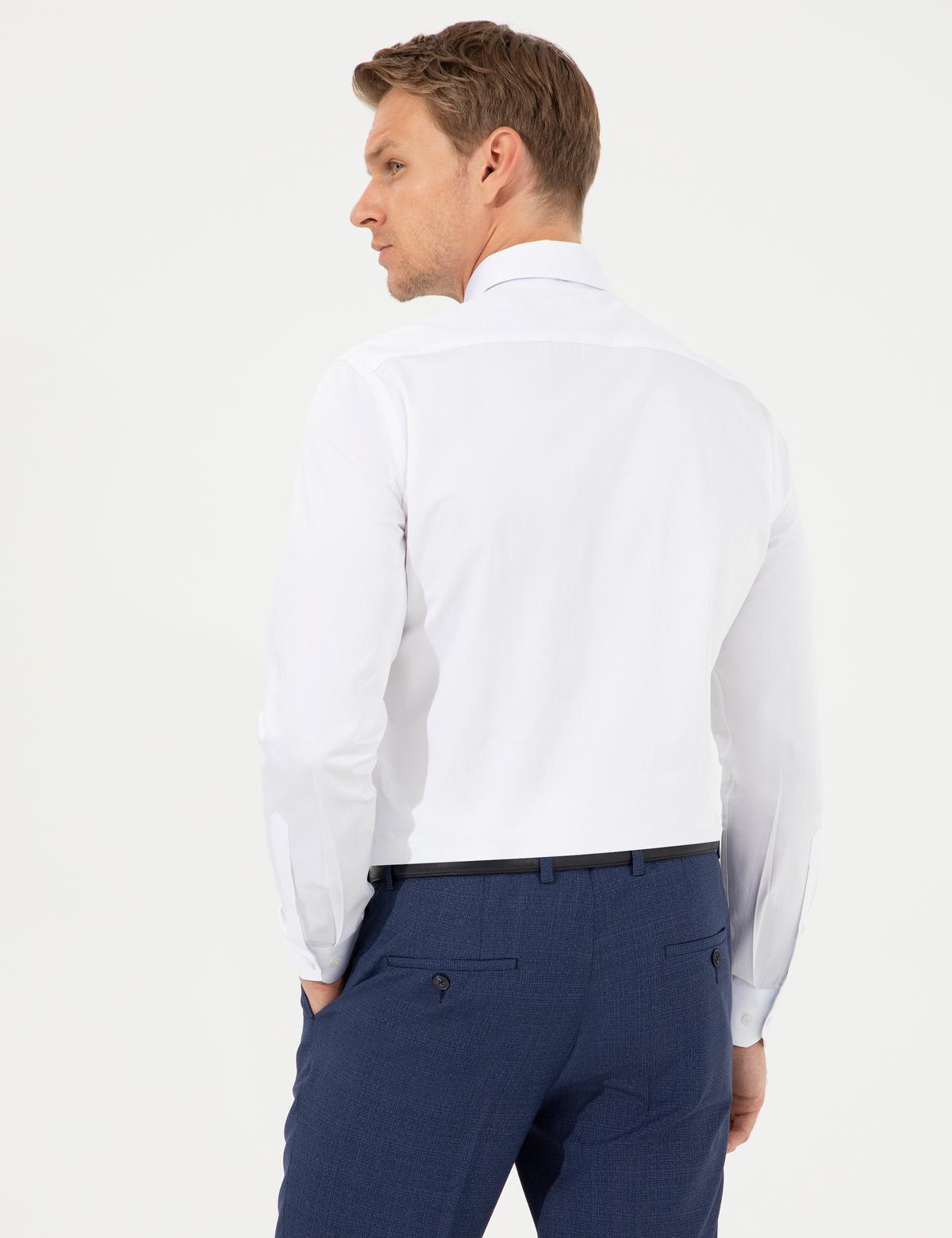 Beyaz Slim Fit Uzun Kollu Klasik Gömlek - 50251166009