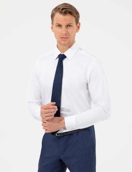 Beyaz Slim Fit Uzun Kollu Klasik Gömlek - 50251166009