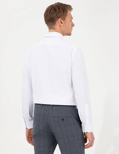 Beyaz Slim Fit Uzun Kollu Klasik Gömlek