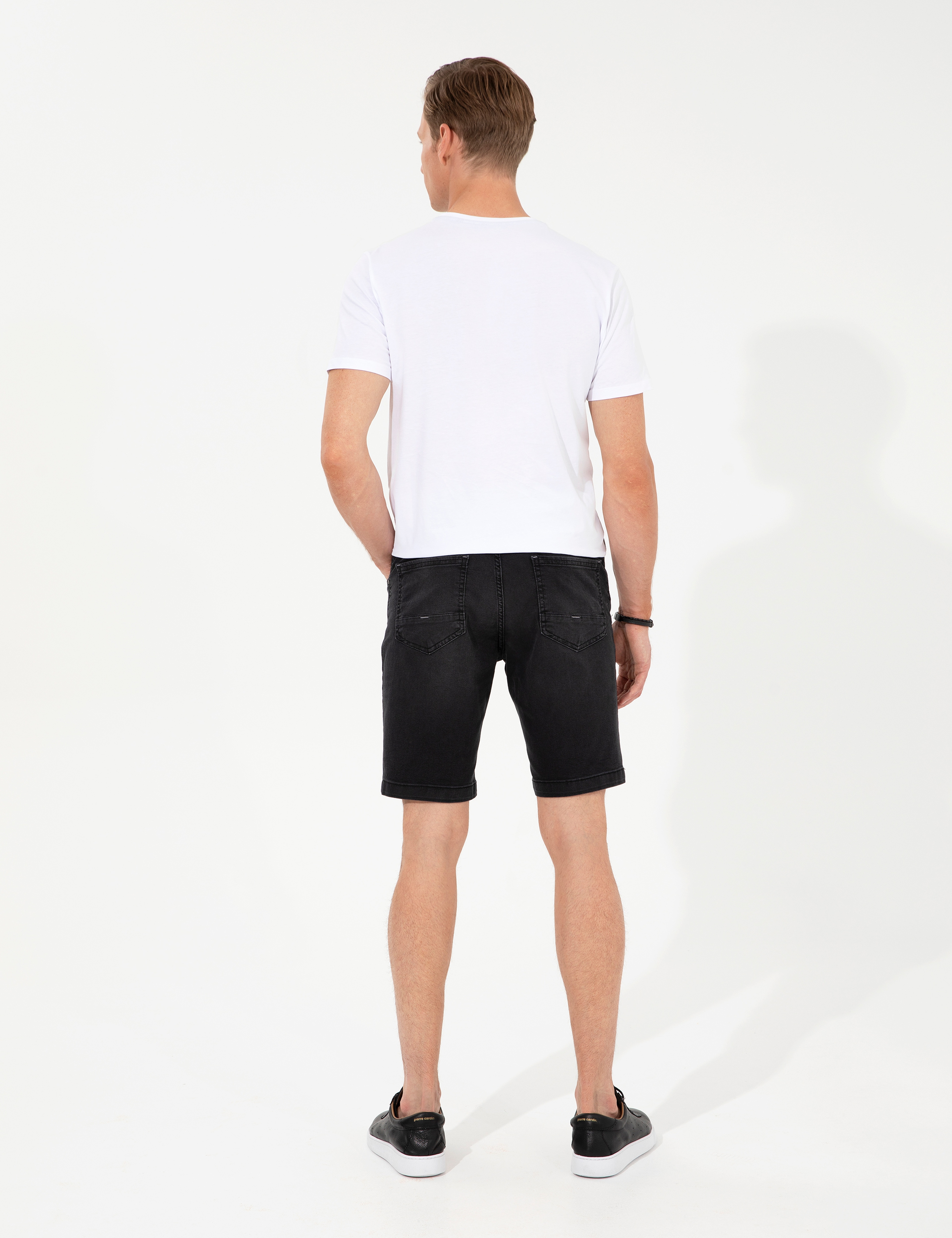 Siyah Slim Fit Jean Şort