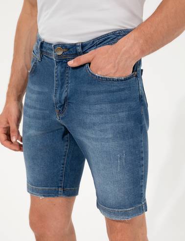 Mavi Slim Fit  Jean Şort