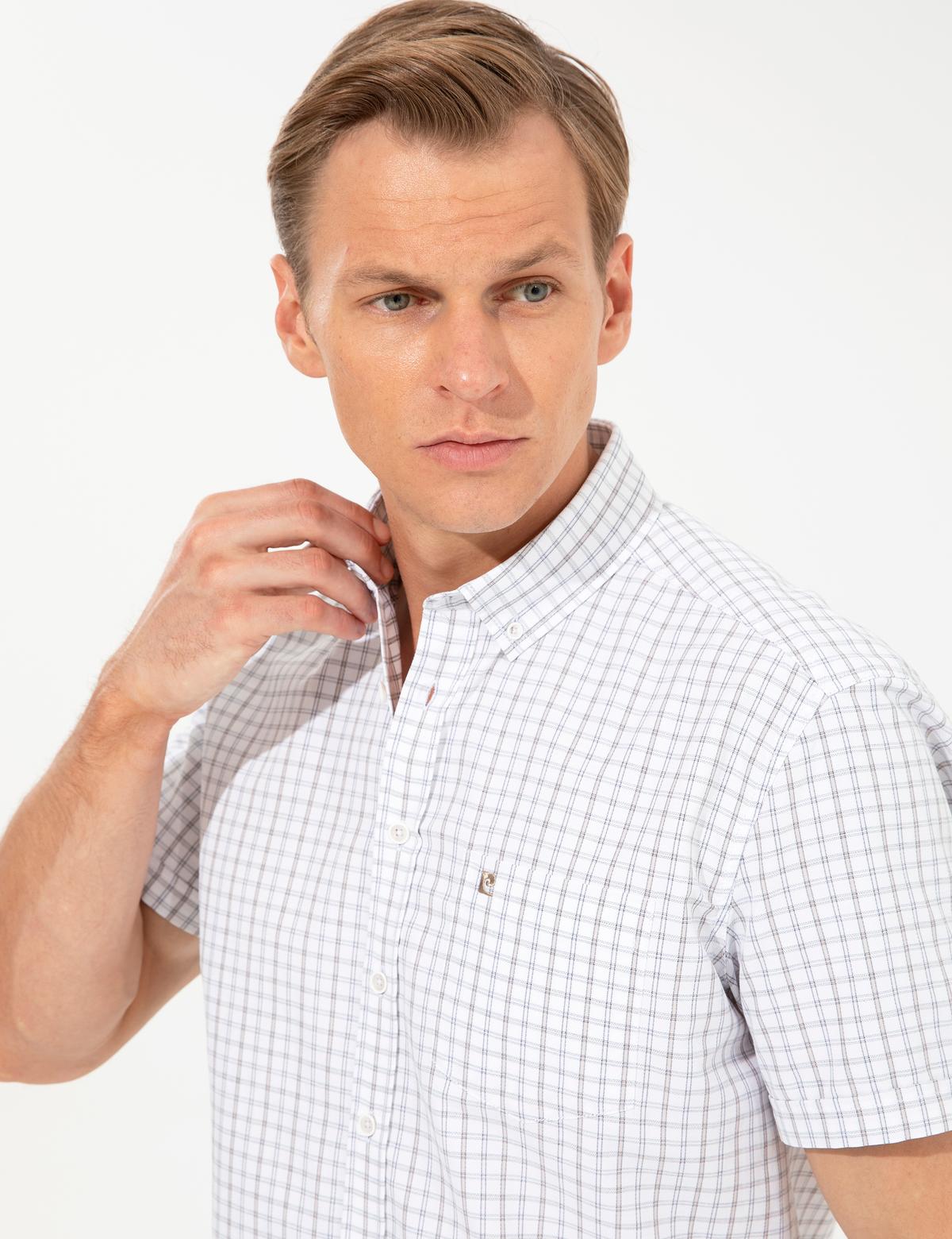 Bej Regular Fit Kısa Kollu Gömlek - 50249744003