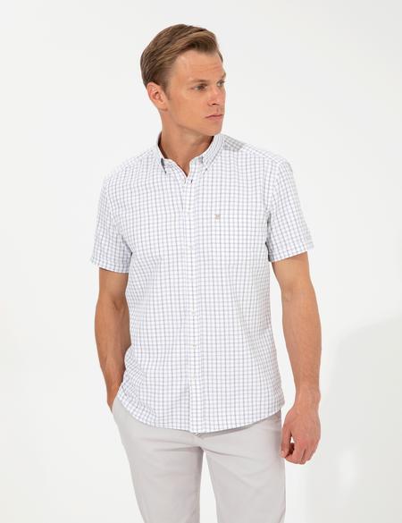 Bej Regular Fit Kısa Kollu Gömlek - 50249744003