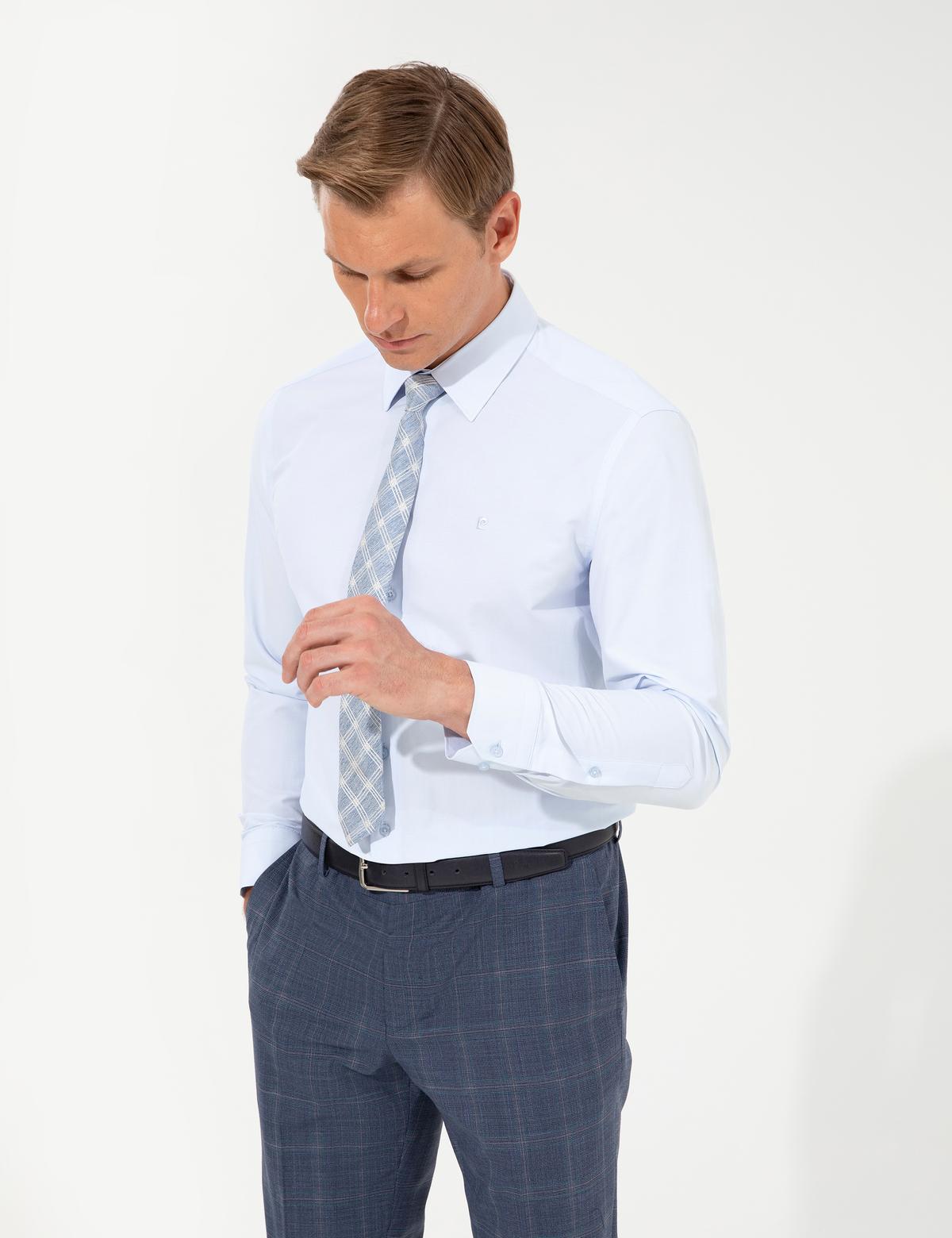 Açık Mavi Regular Fit Uzun Kollu Basic Gömlek