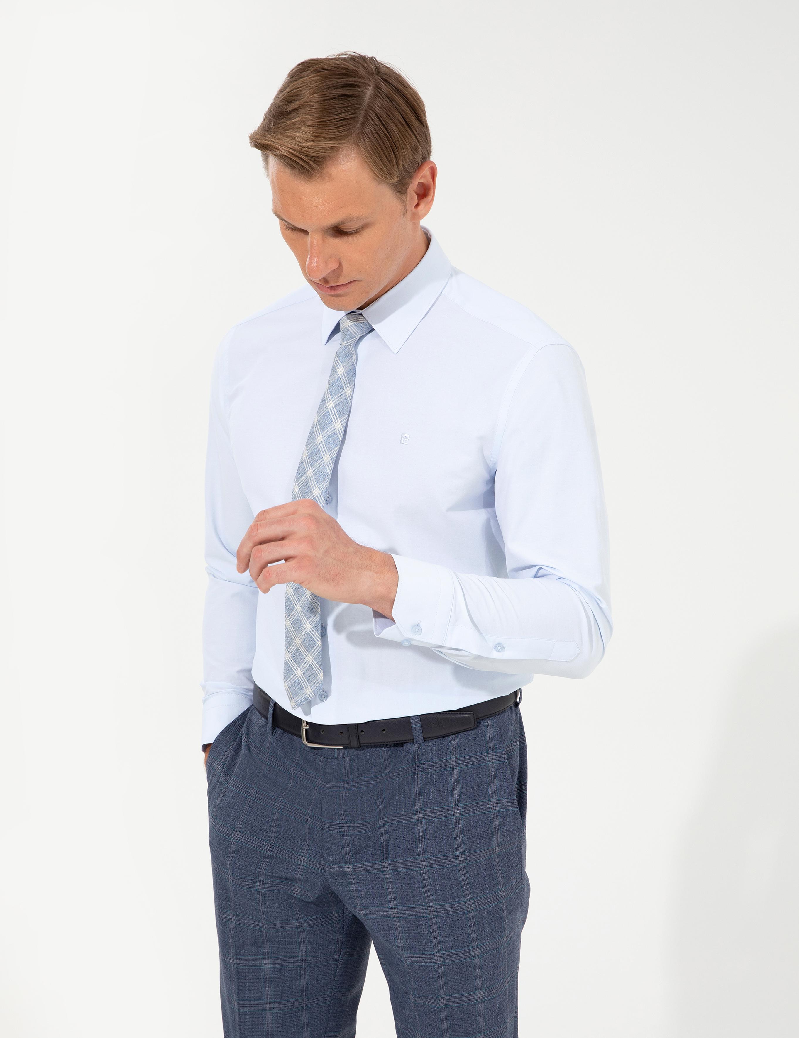 Açık Mavi Regular Fit Uzun Kollu Basic Gömlek