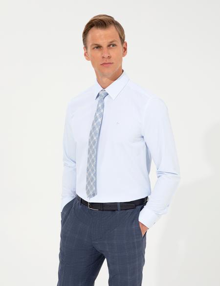 Açık Mavi Regular Fit Uzun Kollu Basic Gömlek - 50258982006