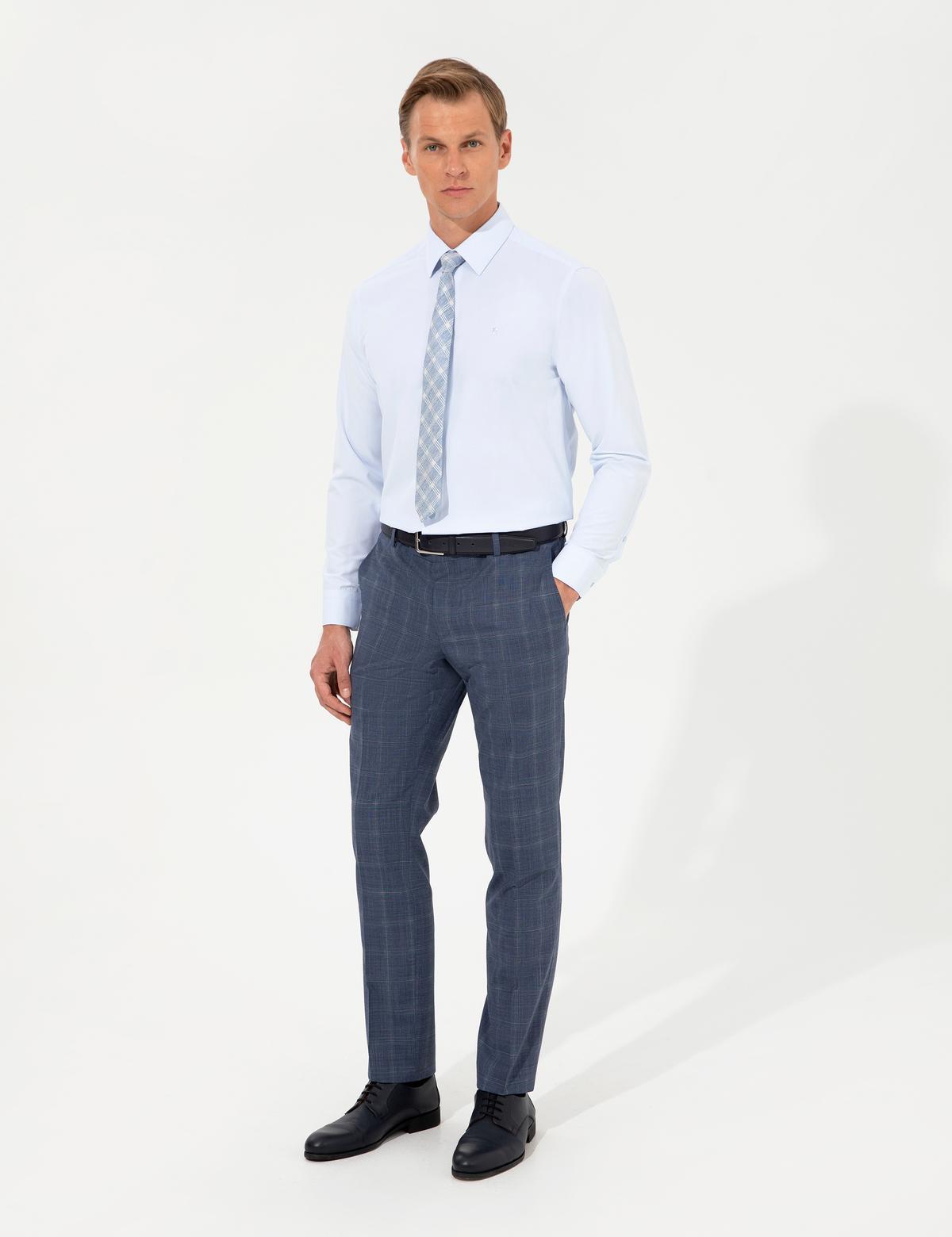 Açık Mavi Regular Fit Uzun Kollu Basic Gömlek - 50258982006