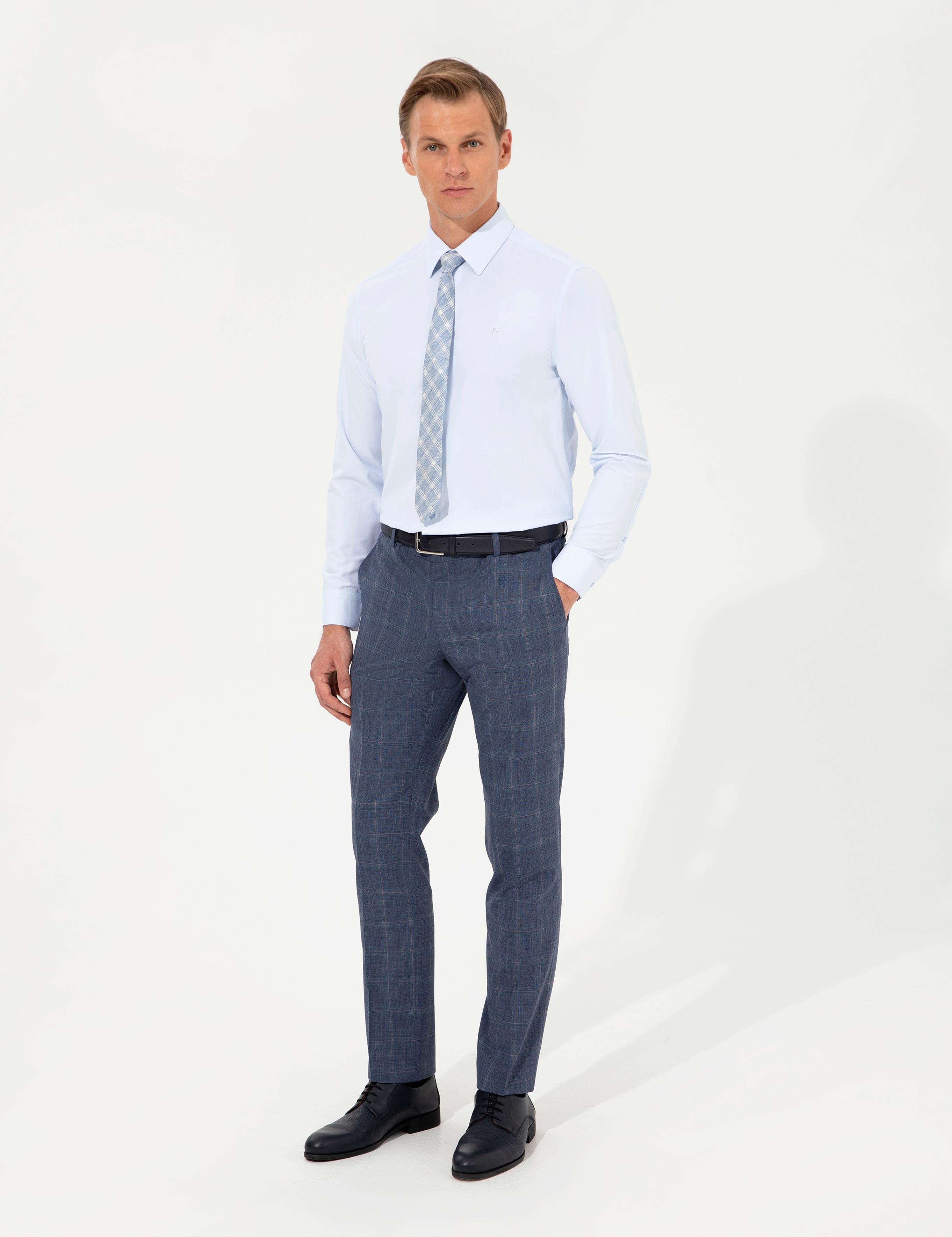 Açık Mavi Regular Fit Uzun Kollu Basic Gömlek