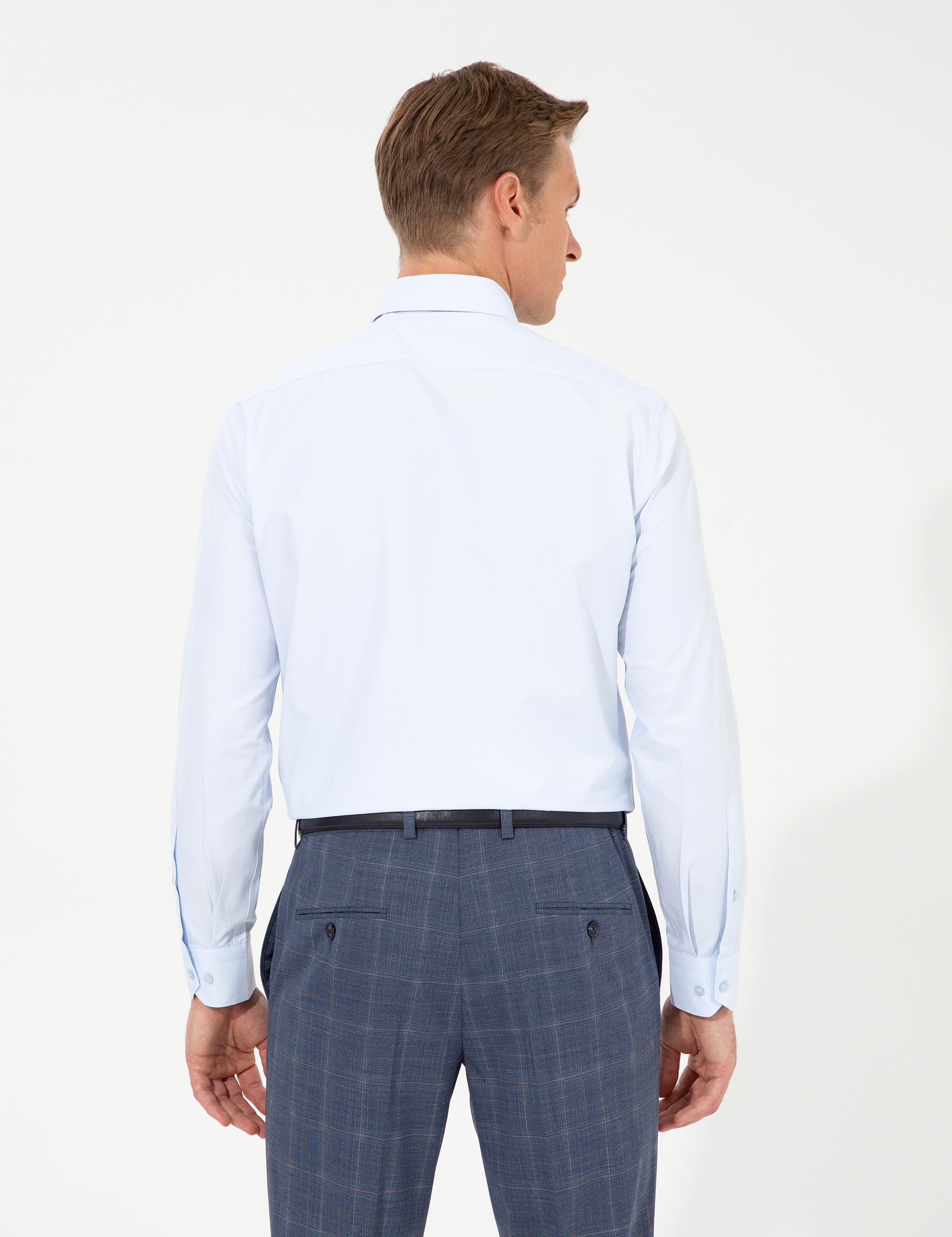 Açık Mavi Regular Fit Uzun Kollu Basic Gömlek