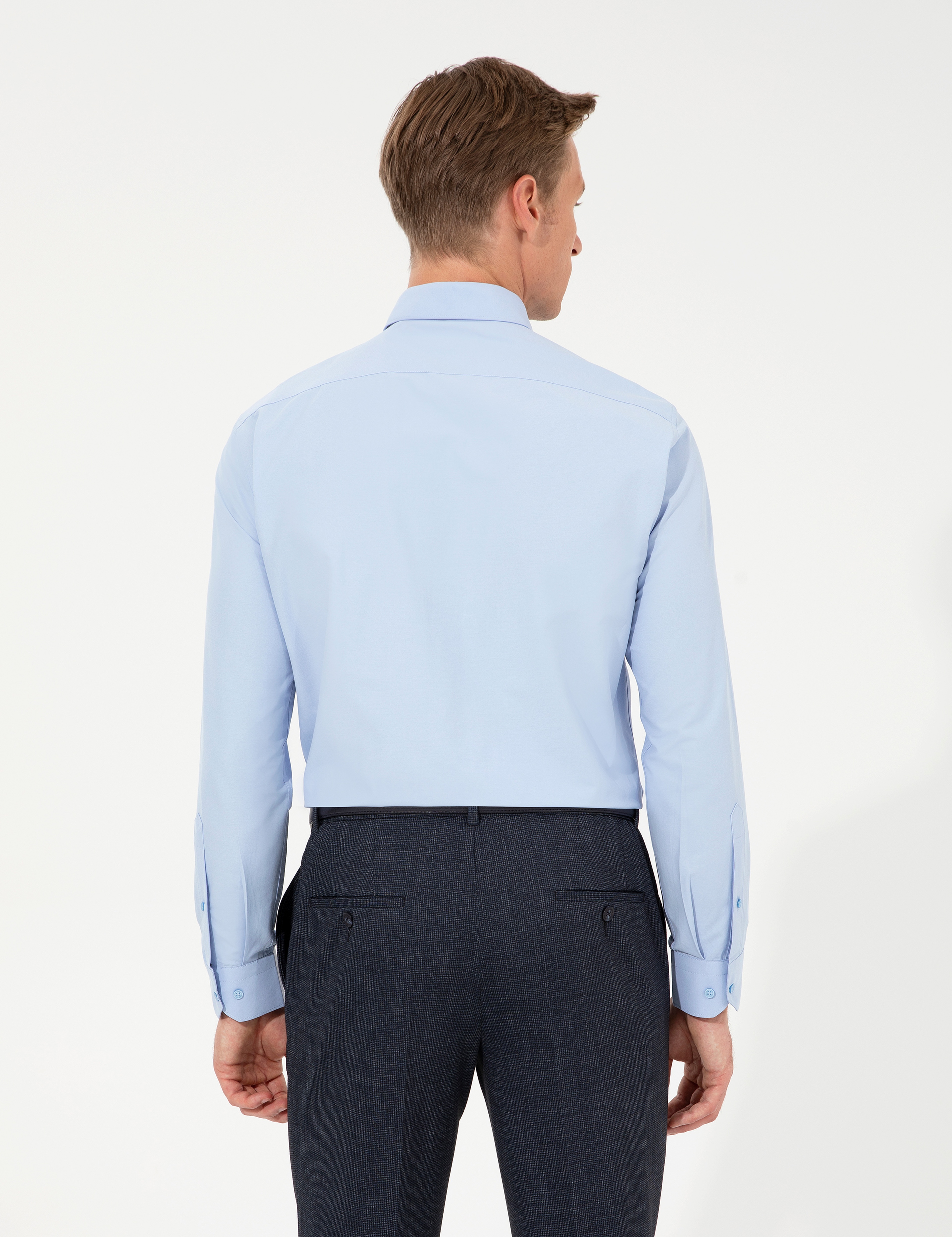 Mavi Regular Fit Uzun Kollu Basic Gömlek - Image 5