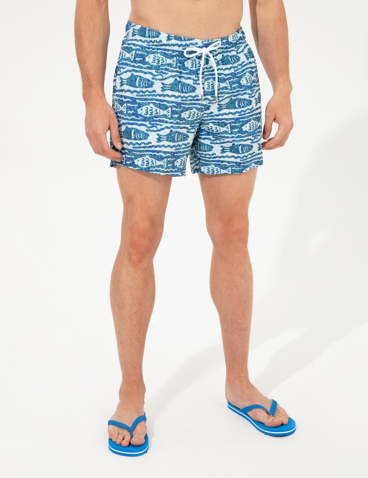 Balık Desenli Deniz Şortu - 50259244001