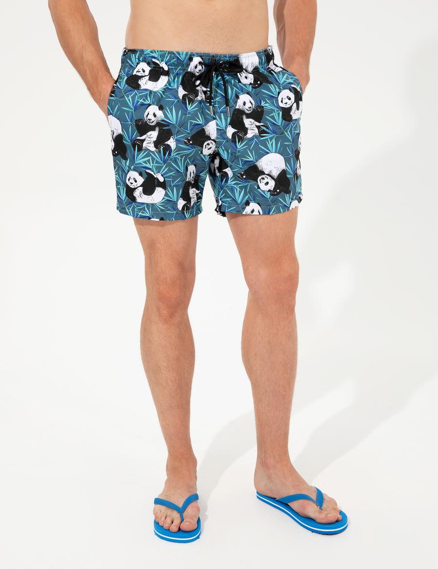 Panda Desenli Deniz Şortu