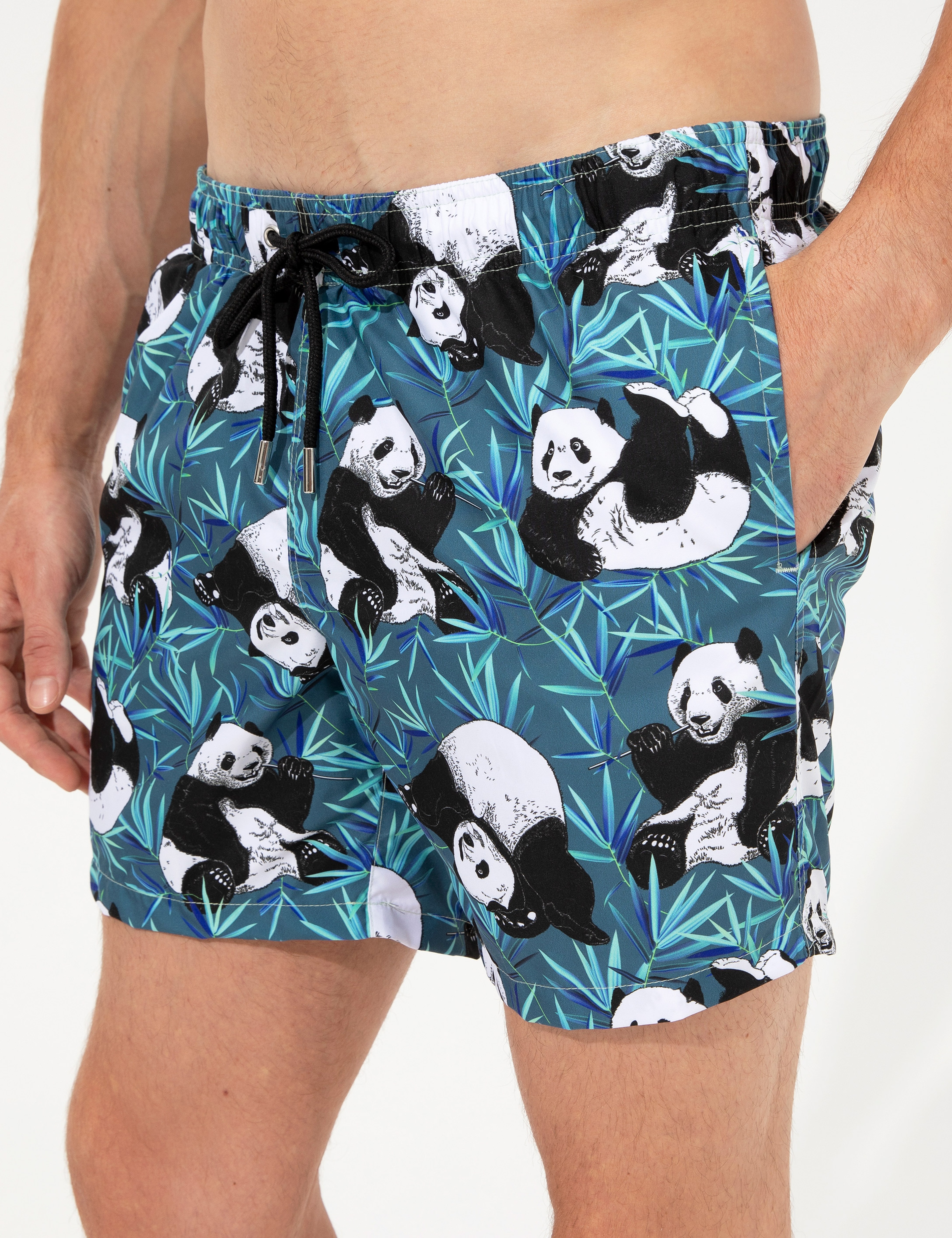 Panda Desenli Deniz Şortu