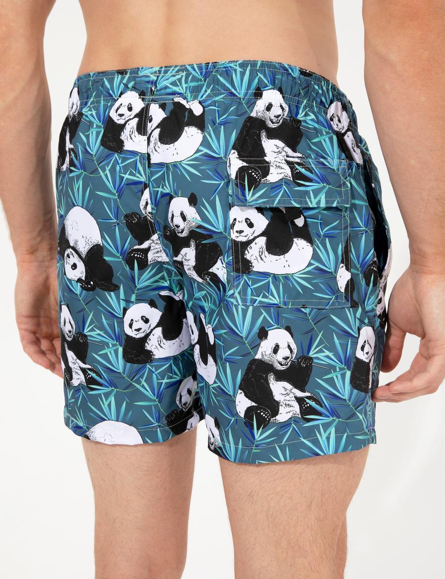 Panda Desenli Deniz Şortu