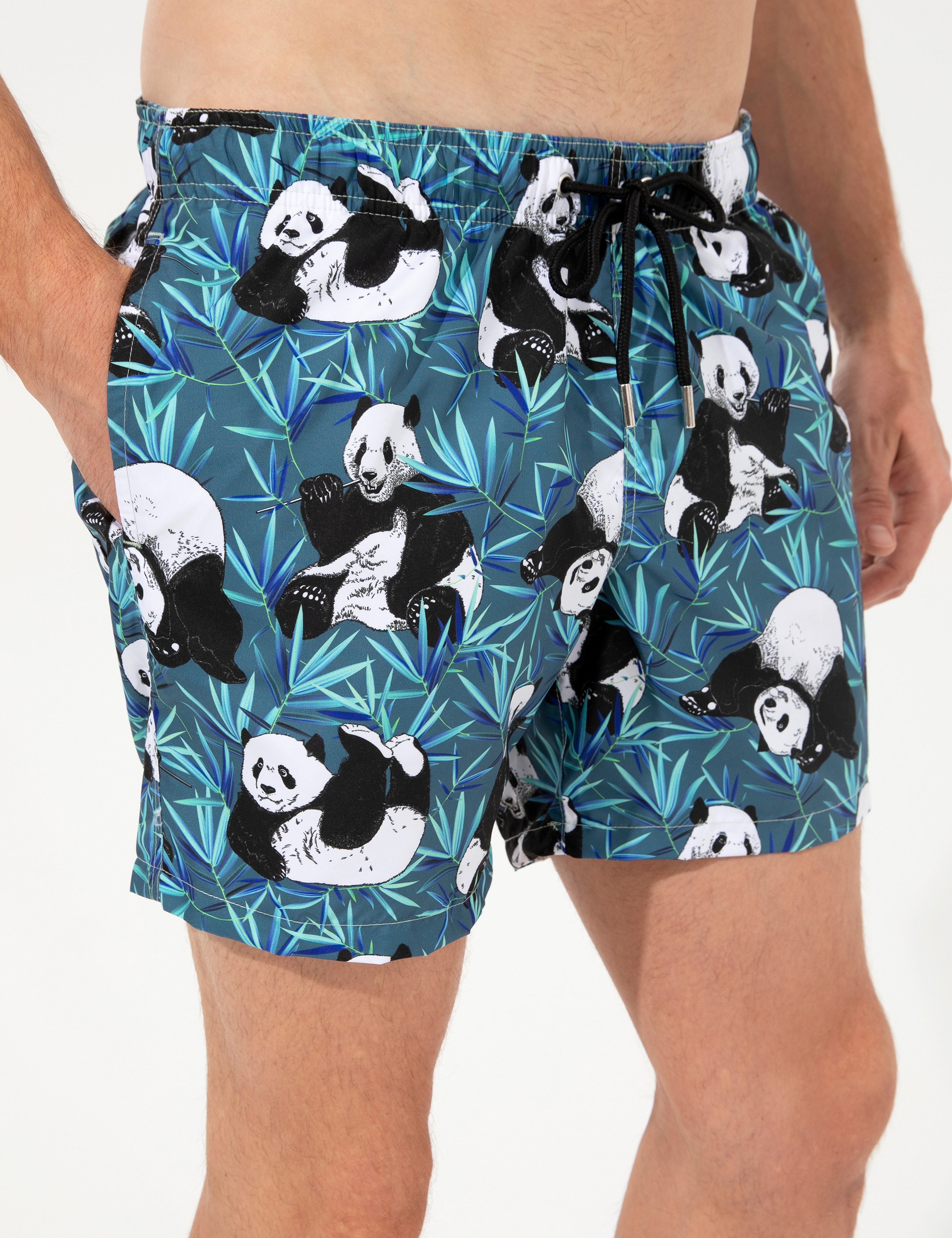 Panda Desenli Deniz Şortu