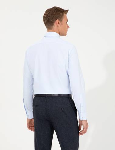 Açık Mavi Regular Fit Uzun Kollu Klasik Gömlek