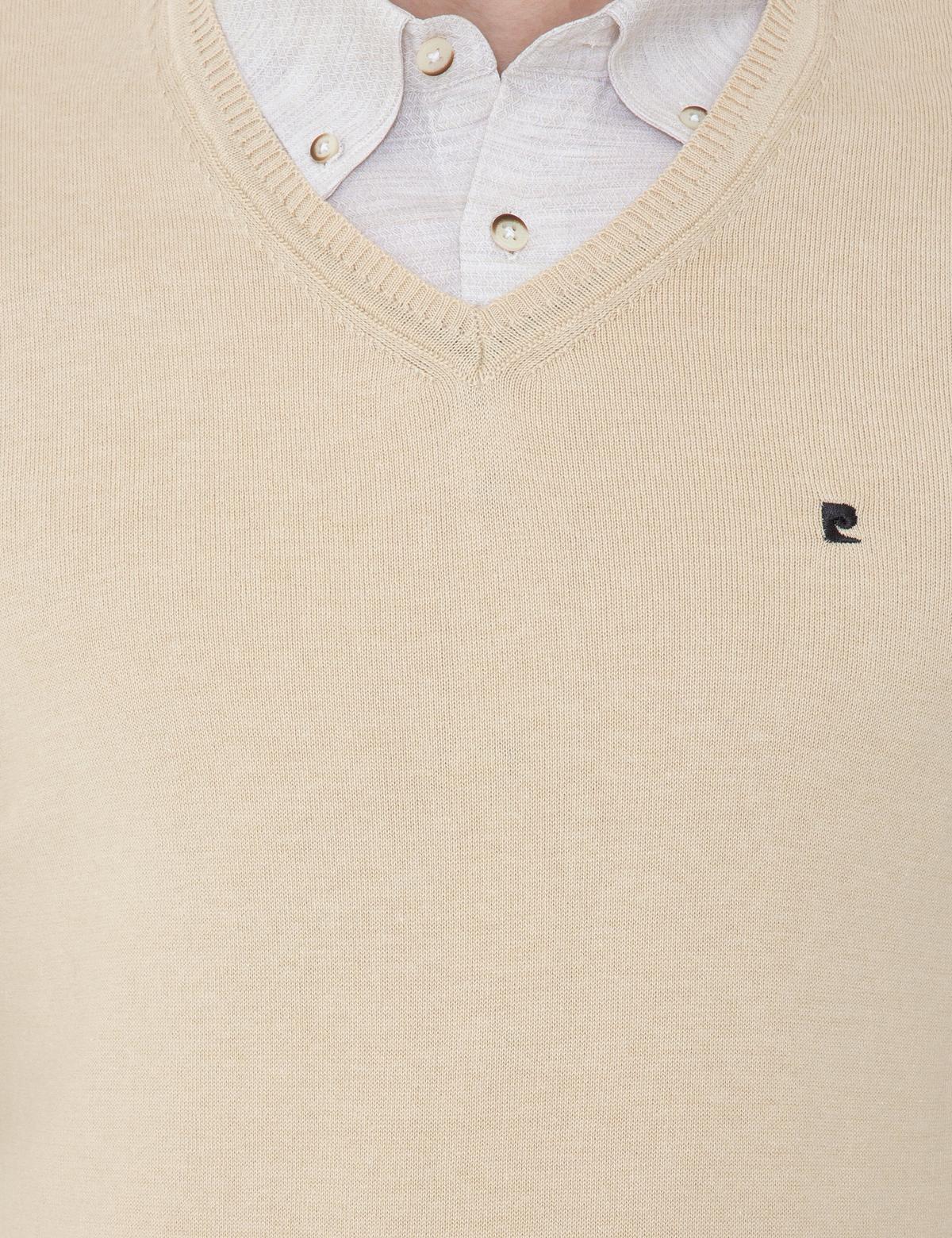 Taş Slim Fit V Yaka Basic Triko Kazak - 50248554063