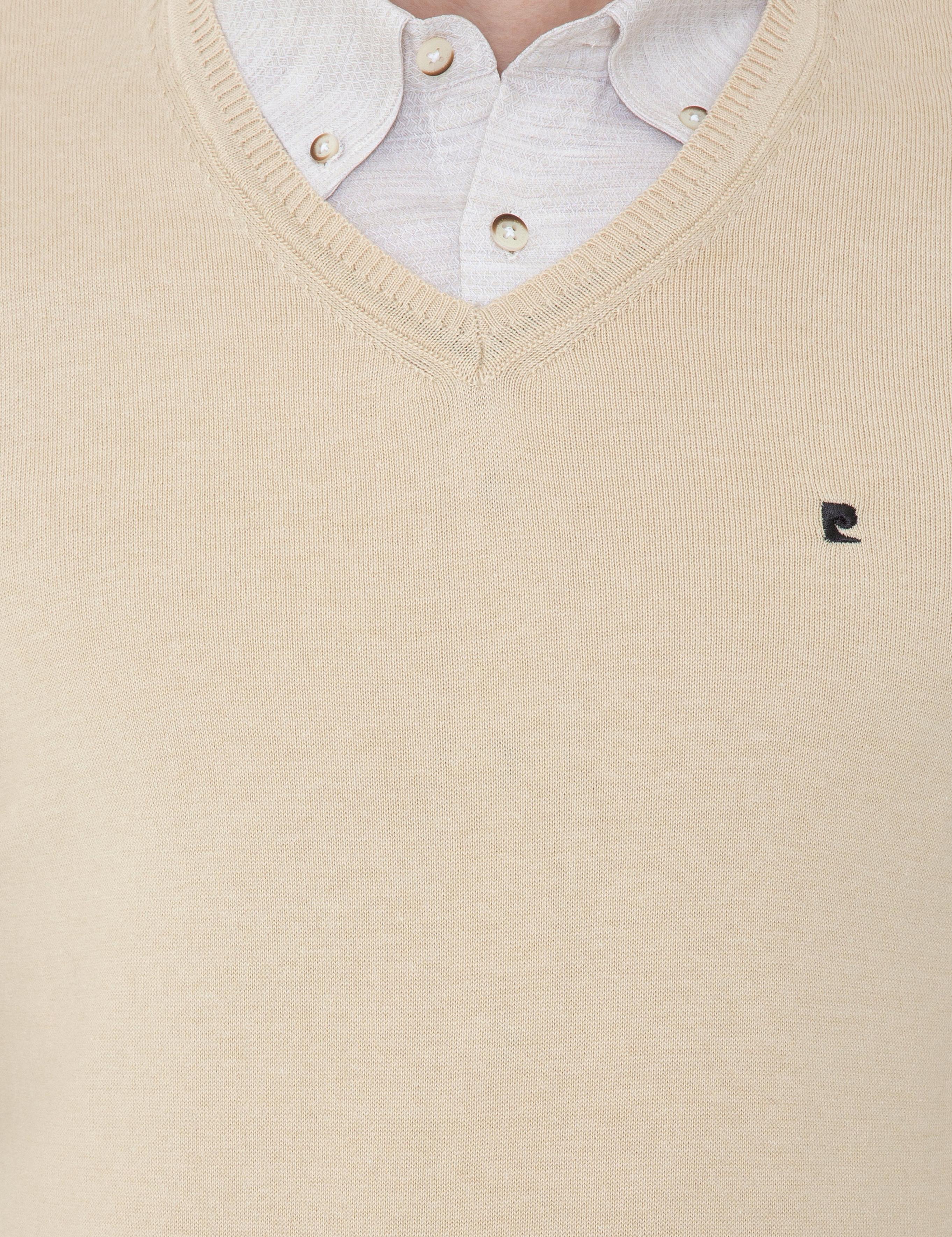 Taş Slim Fit V Yaka Basic Triko Kazak