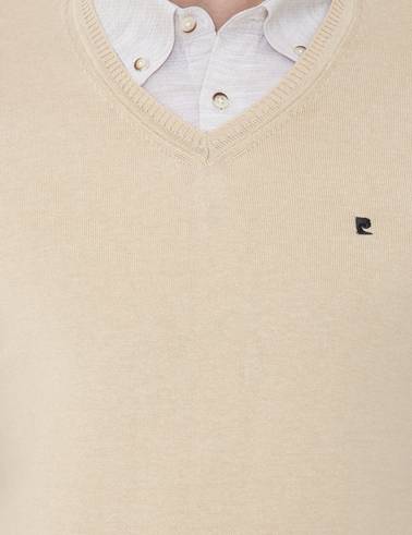 Taş Slim Fit V Yaka Basic Triko Kazak