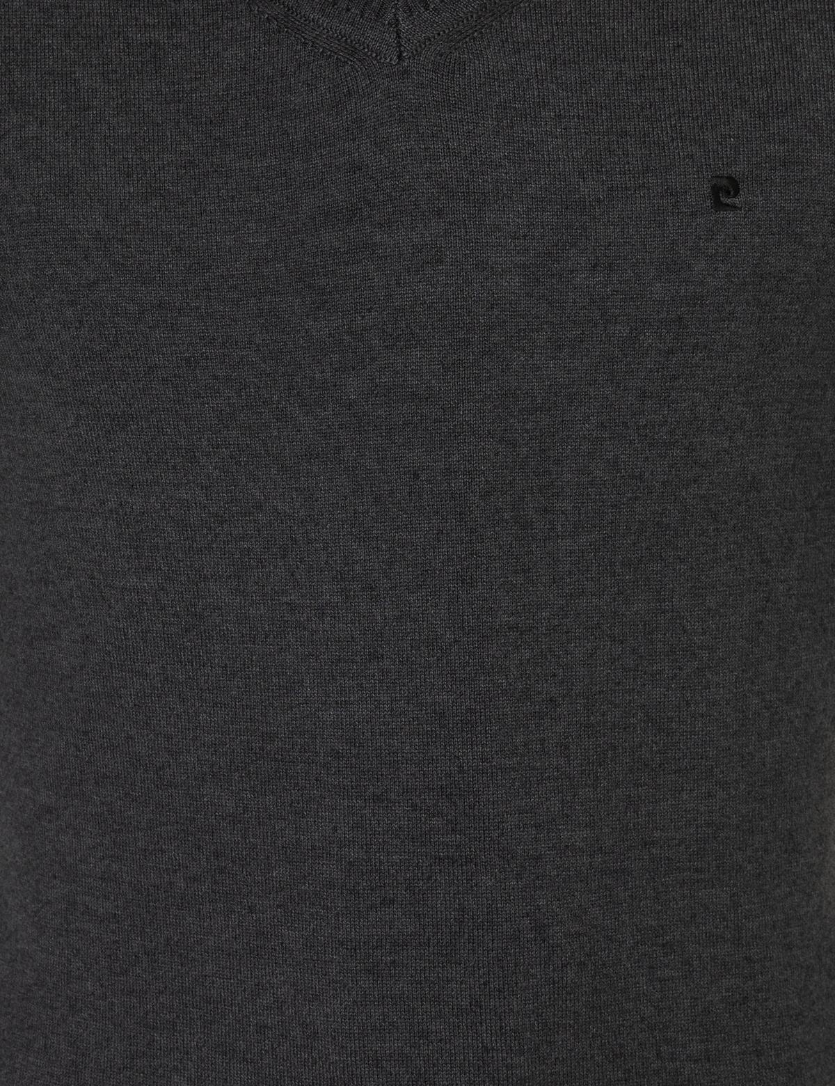 Antrasit Melanj Slim Fit V Yaka Basic Triko Kazak - 50248554088