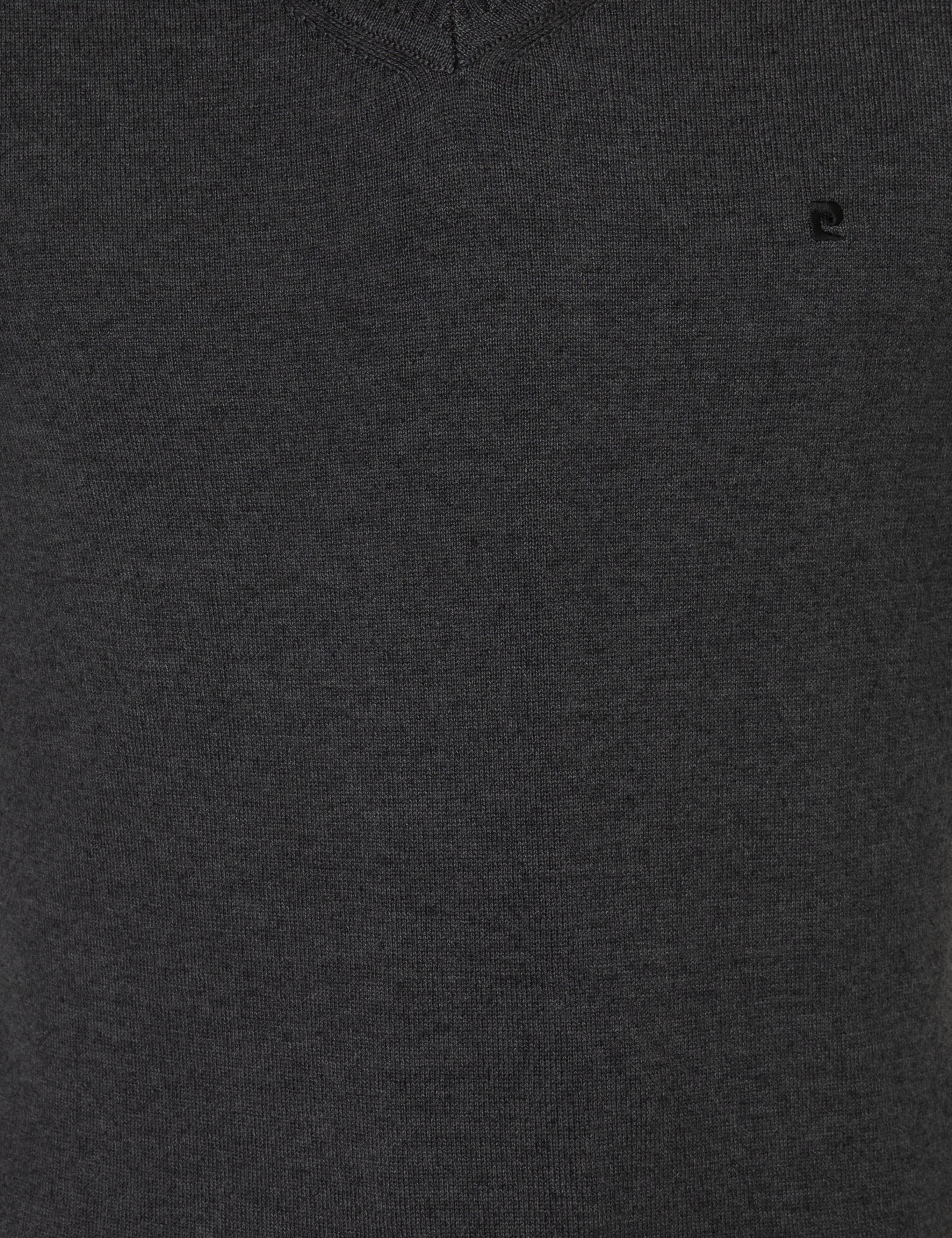 Antrasit Melanj Slim Fit V Yaka Basic Triko Kazak