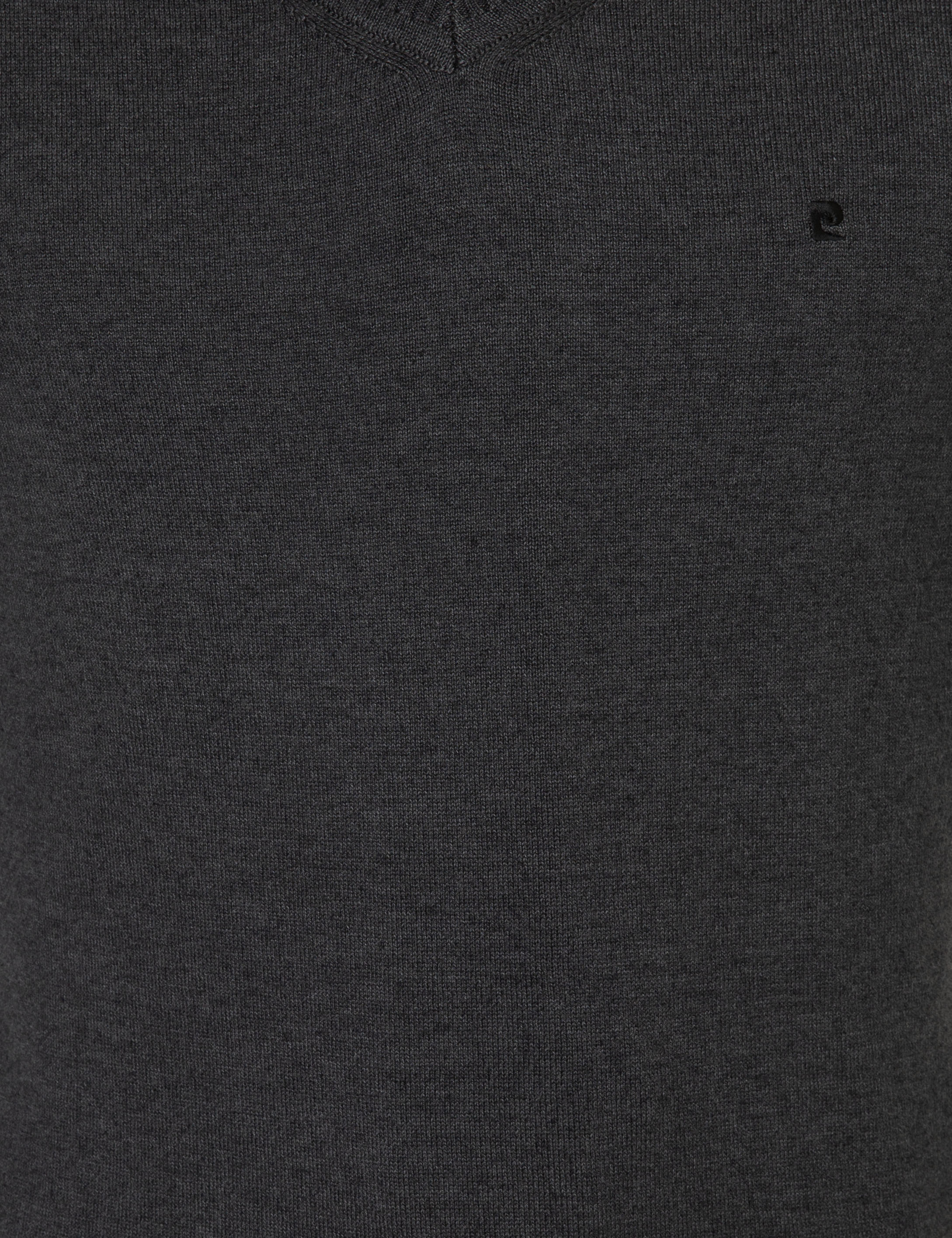 Antrasit Melanj Slim Fit V Yaka Basic Triko Kazak - Image 6