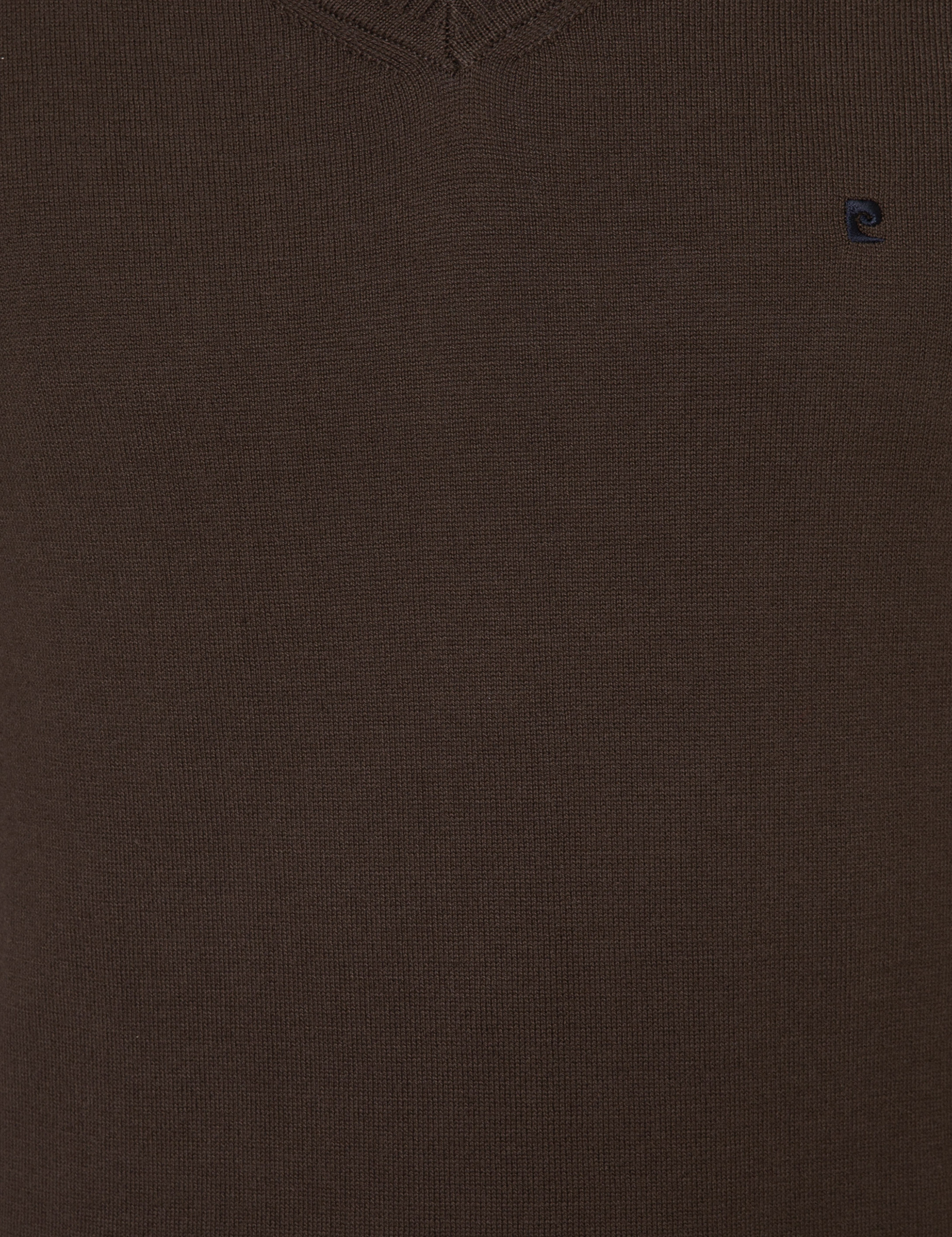 Kahverengi Slim Fit V Yaka Basic Triko Kazak - Image 6