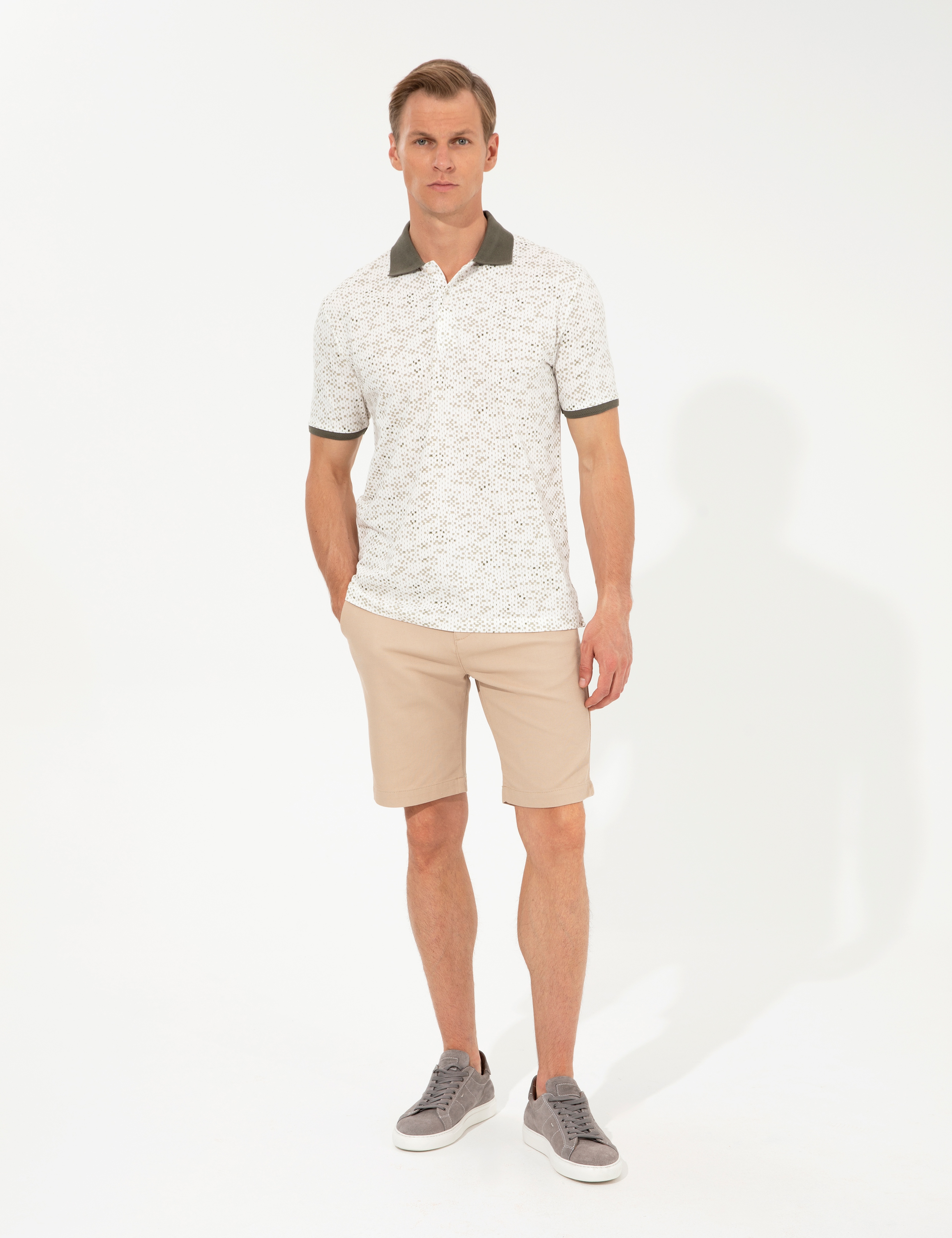 Camel Slim Fit Bermuda Şort