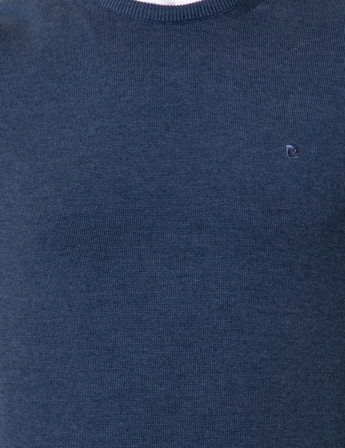 İndigo Melanj Slim Fit Bisiklet Yaka Basic Triko Kazak - 50237801083