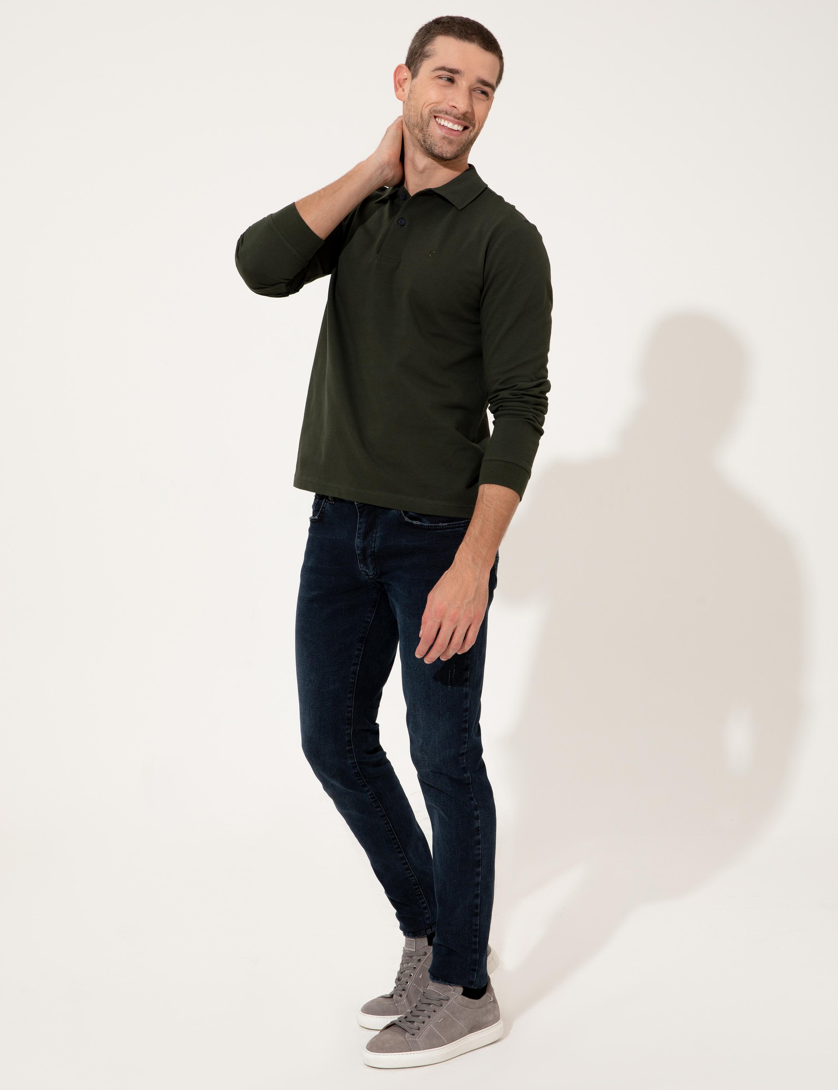 Koyu Yeşil Slim Fit Sweatshirt