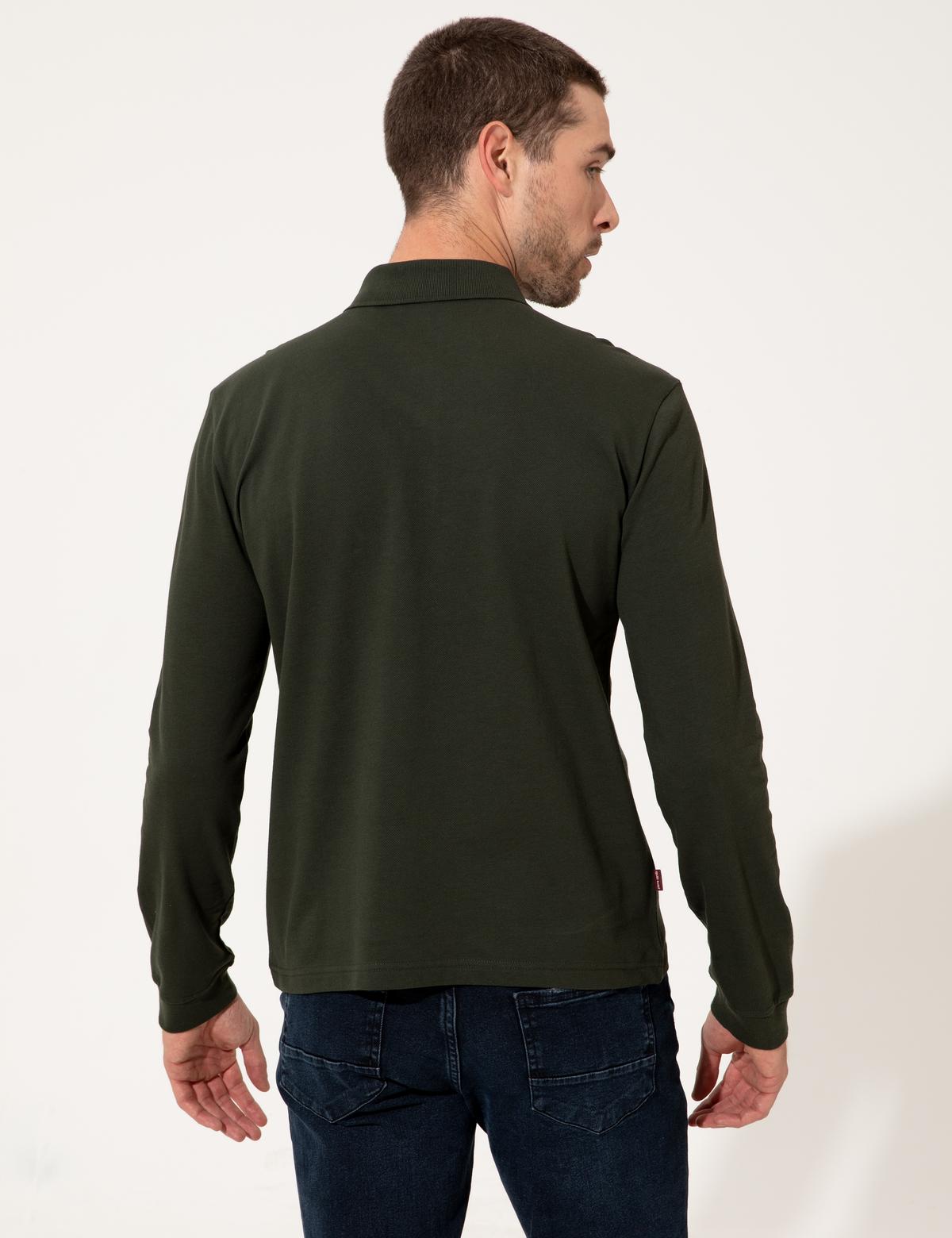 Koyu Yeşil Slim Fit Sweatshirt - 50254087022