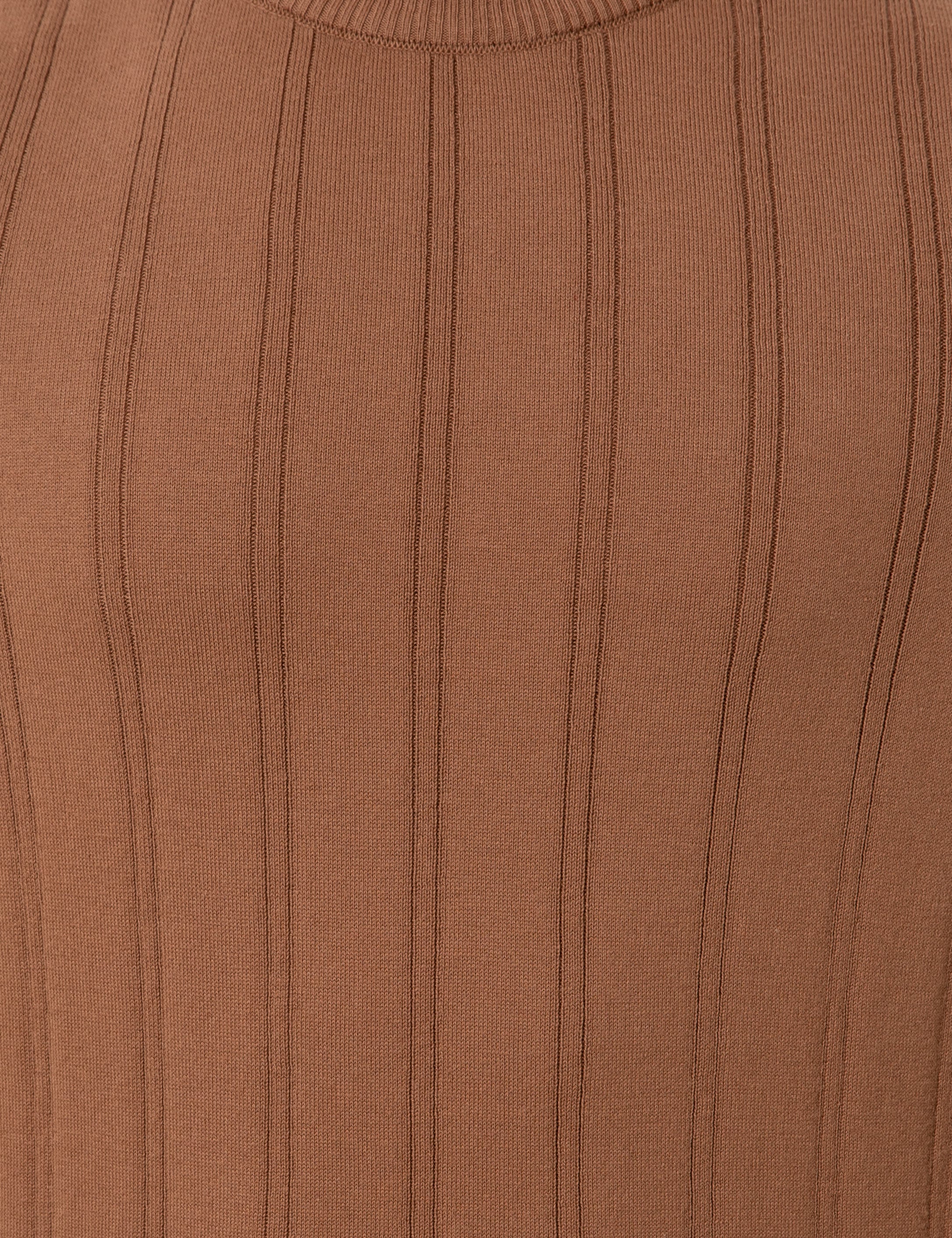 Taba Slim Fit Yarım Balıkçı Yaka Triko Kazak - Image 7