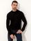 Siyah Slim Fit Çeyrek Yaka Triko Kazak