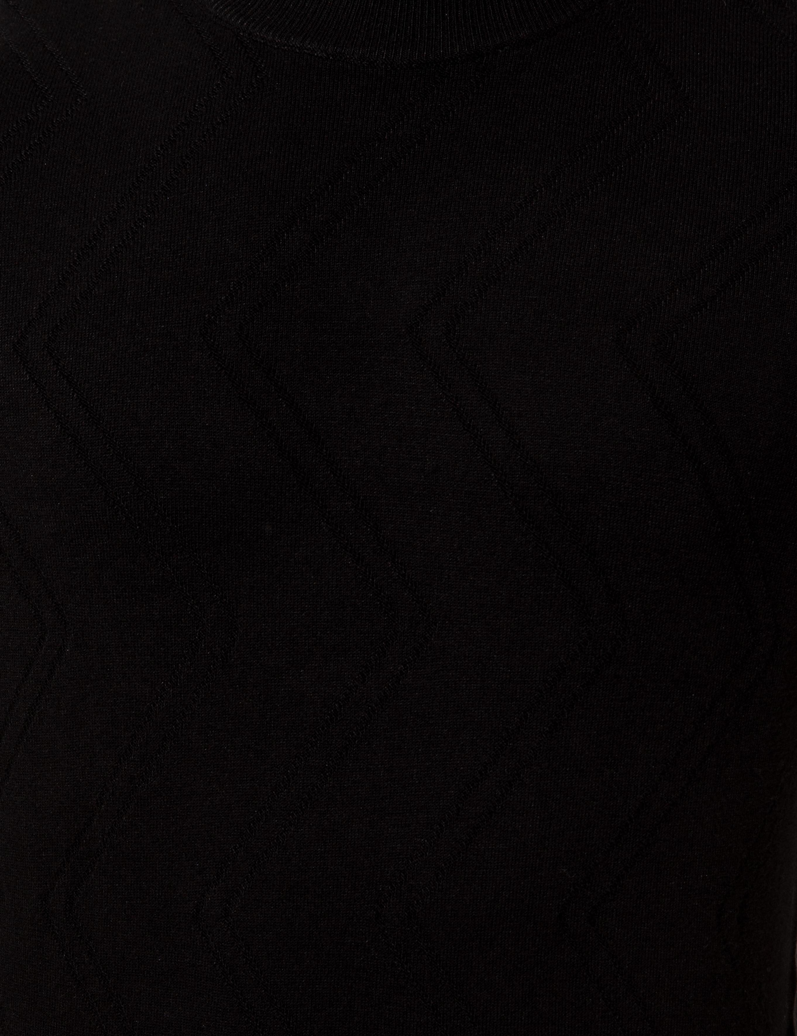 Siyah Slim Fit Çeyrek Yaka Triko Kazak