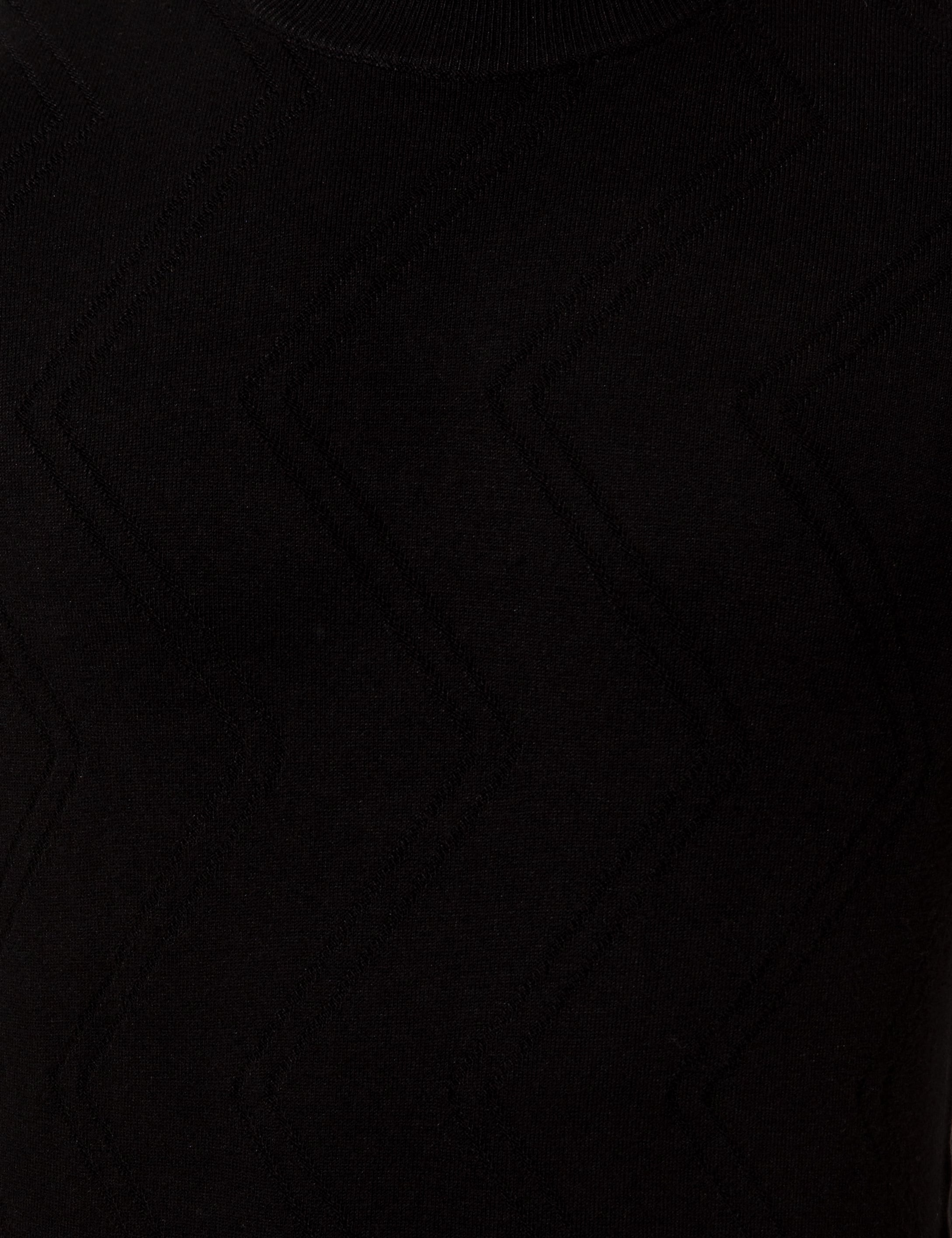 Siyah Slim Fit Çeyrek Yaka Triko Kazak - Image 6