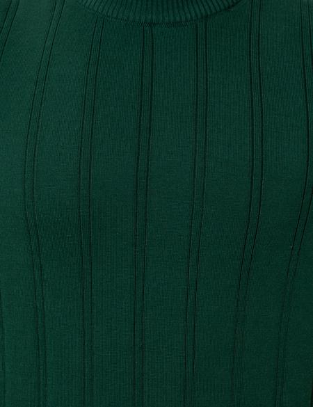 Yeşil Slim Fit Yarım Balıkçı Triko Kazak - 50257071013