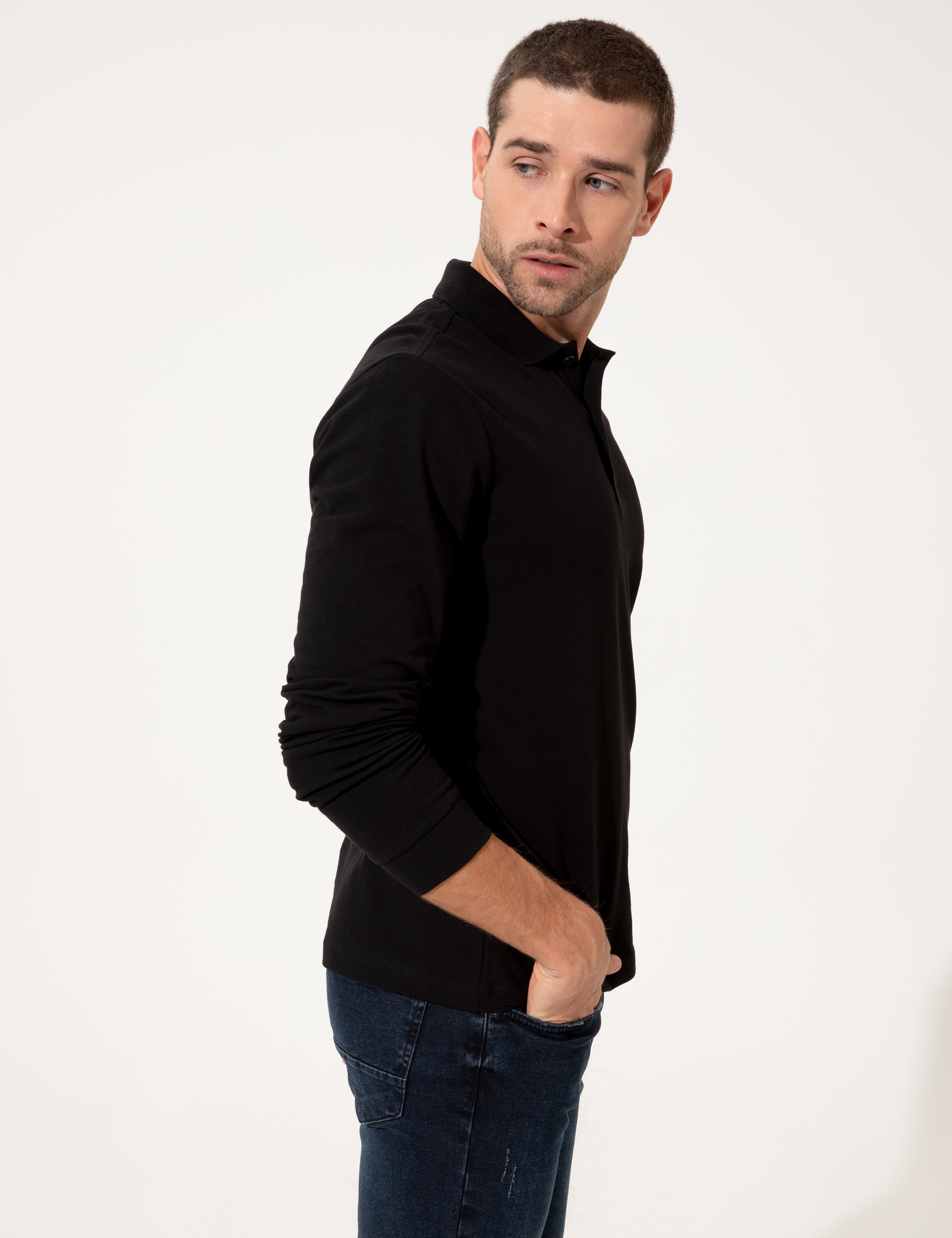 Siyah Slim Fit Sweatshirt