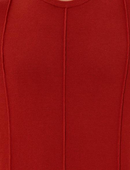 Kiremit Slim Fit Bisiklet Yaka Triko Kazak - 50257066067