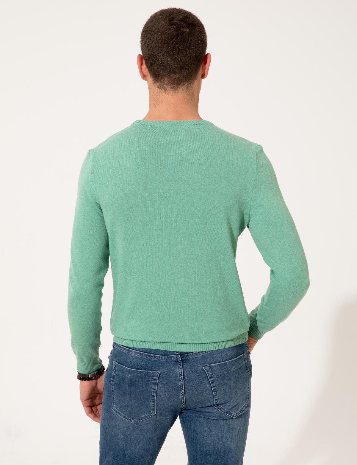 Mint Slim Fit Bisiklet Yaka Triko Kazak - 50257068027